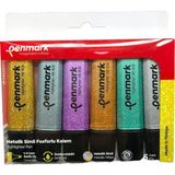 Penmark Fosforlu Kalem 6 Lı Asetat Karışık Renk Simli 8683181701793 HS-505-6S 709694