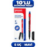 Penmark HS-205 S Mavi Permanent Asetat Kalemi 0,1-0,3 mm 10'lu Kutu
