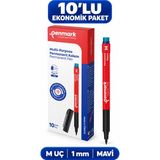 Penmark HS-206-02 M Uç Mavi Permanent Asetat Kalemi 1 mm 10'lu Kutu
