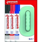 PENMARK HS-305-TK-3S BEYAZ TAHTA KALEMİ SİLGİ HEDİYELİ 3 RENK BLİSTER