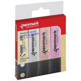 Penmark HS-505-4S Fosforlu Kalem Seti Metalik Simli 4 Renk Blister