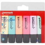 Penmark HS-505-6P Pastel Fosforlu Kalem Seti 6 Renk Blister Kesik Uçlu
