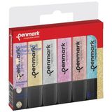 Penmark HS-505-6S 6 Parça Metalik Simli Fosforlu Kalem Seti Renkli Blister Ambalajında