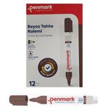 Penmark Kahverengi 12 Adet Beyaz Yazı Tahtası Kalemi