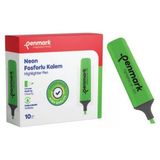 penmark neon fosforlu kalem (ışaret kalemi) yeşil hs505-02 (10 lu paket) - Yok
