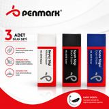 Penmark Silgi Seti 3 Adet Sınav Silgisi,Siyah Silgi,Beyaz Silgi 3 Adet Yumaşak İz Bırakmaz Silgi