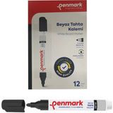 Penmark Siyah Renk 12 Adet Beyaz Yazı Tahtası Kalemi
