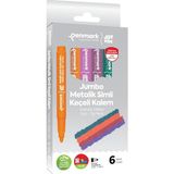 Penmark Süper Yıkanabilir Metalik Simli Jumbo Keçeli Kalem 6'lı - 01-Siyah