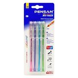 Pensan 0,7mm My-Tech Renkli Tükenmez Kalem 4'lü Set Canlı Renkler ile Akıcı Yazım Deneyimi