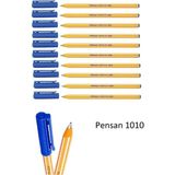 Pensan 1010 Mavi Tükenmez Kalem 10 Adet Ofispen Ergonomik Tasarım ile Kaliteli Yazım