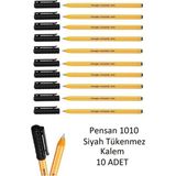 Pensan 1010 Siyah Tükenmez Kalem 10 Adet Ofispen Ergonomik Tasarım ile Kaliteli Yazım