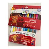 Pensan 12 Renk Jumbo Keçeli ve 12 Renk Pastel Boya