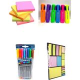 Pensan 13 Parça Kırtasiye Seti Renkli Tükenmez Kalem A4 Post-It Fosforlu Kalem Karışık Renkler
