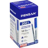 Pensan 2021 1.0 Üçgen Tükenmez Kalem 50 Adet - Mavi