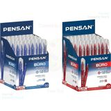 Pensan 2270 Tükenmez Kalem Büro 1 mm Mavi Kırmızı 50 Li Toplam 100 Adet 2X50 Set - Çok Renkli