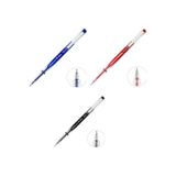 Pensan 3 Adet Mavi-Siyah-Kırmızı Myking Jel Metal Kalem Siyah 0.5 mm - Akıcı Yazım & Şık Tasarım