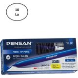 Pensan 3003 Ofis Tipi Mavi Keçeli Kalem 10'lu Renkli Yazım İçin Güvenli Kullanım
