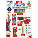 Pensan 6’lı Okul ve Kırtasiye Seti - 12’li Kuru, Sulu, Pastel Boya, Keçeli Kalem, Yapıştırıcı, Oyun Hamuru