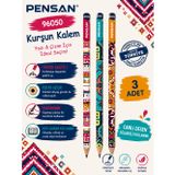 Pensan 96050 Kültürel Desenli Hb Kurşun Kalem Yazı Ve Çizim Kalemi Okul Kırtasiye 3 Adet