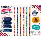Pensan 96050 Kültürel Desenli Hb Kurşun Kalem Yazı Ve Çizim Kalemi Okul Kırtasiye 6 Adet