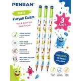 Pensan 96110 Canavar Desenli Hb Kurşun Kalem Yazı Ve Çizim Kalemi Okul Kırtasiye 3 Adet
