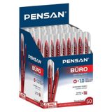 Pensan Büro Kırmızı Tükenmez Kalem Ince Uçlu 50'li Pk - Beyaz 8692404904453