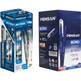 Pensan Büro Mavi Tükenmez Kalem 50'li Paket + Pensan My-Tech Mavi Tükenmez Kalem 25'li Paket