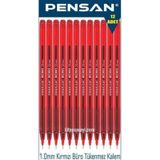 Pensan Büro Tükenmez Kalem 12 Li Kırmızı