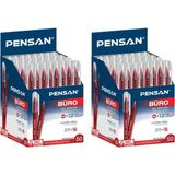 Pensan Büro Tükenmez Kalem 1mm 2270 Kırmızı 100'LÜ