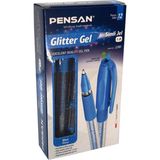 Pensan Glitter Gel Simli Jel Kalem 12 Adet - Mavi