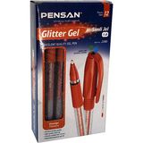 Pensan Glitter Gel Simli Jel Kalem 12 Adet - Turuncu