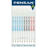 Pensan Global-Fine 21 0.5 mm 10 Adet Tükenmez Kalem Seti