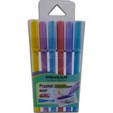 Pensan Işaret Kalemi Pastel Renkler Fosforlu Kalem 6'lı