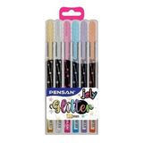 Pensan Jel Kalem Jely 1.0 MM Glıtter Simli Krş 6 Lı 2800