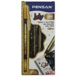 Pensan Jel Kalem Jely Glıtter Simli Altın 2800 12'li Paket