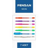 Pensan Jel Neon Renk Tükenmez Kalemler 7 Renk Set - Renkli