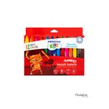 Pensan Jumbo Kidz Yıkanabilir Keçeli Kalem 12 Renk - Çocuklar İçin Güvenli & Canlı Boyama