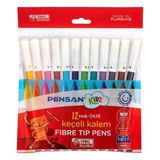 Pensan Keçeli Kalem 12LI Keçeli Boya Kalemi - 2 Paket - Çok Renkli
