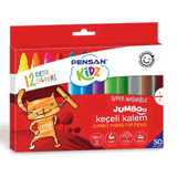 Pensan Kids Jumbo Yıkanabilir 12'li Keçeli Boya Kalemi