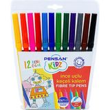 Pensan Kidz Keçeli Kalem 12 Renk İnce Uçlu 5000 - Yok - Çoklu