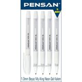 PENSAN My King 1.0 mm Beyaz Neon Gel Kalem 5 Adet