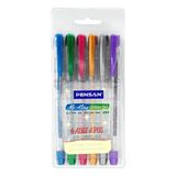 Pensan My-King Glitter 1.0 mm 6 Adet Karışık Renk Simli Jel Kalem