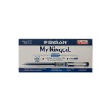 Pensan My King Jel Kalem, 0.5 mm İnce Uç, Mavi, Metal Klipsli, 12'li Kutu