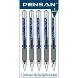 PENSAN My-Sing Gel 1.0 mm Mavi Roller İmza Kalemi 5 Adet