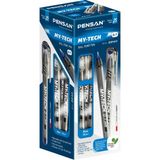 Pensan My-Tech 0.7 mm Kırmızı Tükenmez Kalem 25 Adet - Art 2240 (Kırmızı - Siyah - Mavi)
