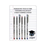Pensan My-tech 0.7 Mm Tükenmez Kalem Seti 2 Mavi 2 Kırmızı 2 Siyah Çok Renkli