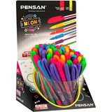 Pensan Neon Jel Kalem Pvc Renkli 60'lı Stand