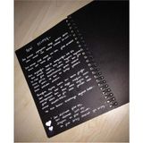 Pensan Siyah Spiralli Defter 14 x 20 100 gr 30 Sayfa ile Beyaz Jel Kalem Seti