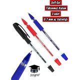 Pensan Soft Gel Tükenmez Kalem Seti 3 Renk 0.7 mm Uç Kalınlığı Türk Malı Çok Renkli - diğer