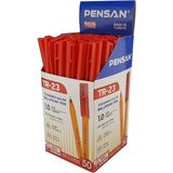 Pensan Tr-23 Üçgen Tükenmez Kalem 50 Adet - Kırmızı